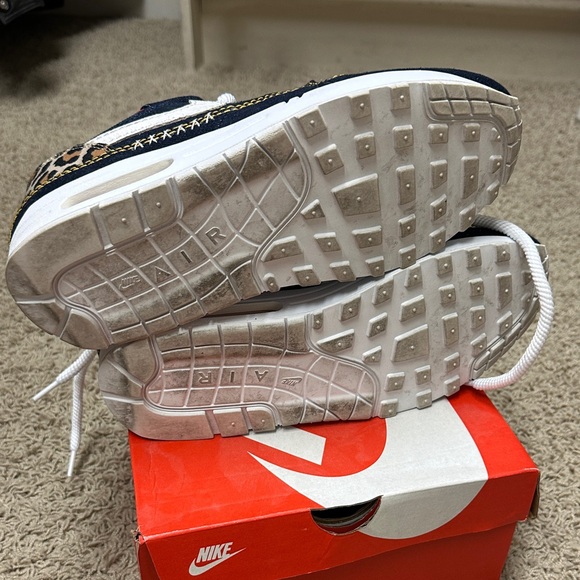 Nike Air Max 1 Premium ‘Denim Leopard’ Sneakers LIKE NEW! - Picture 6 of 13